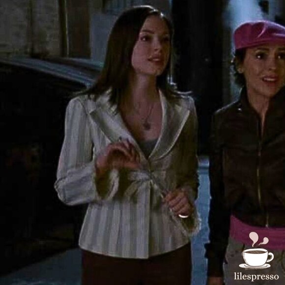 vintage nanette lepore green stripe bow blazer ASO paige matthews charmed (4) - Picture 2 of 9